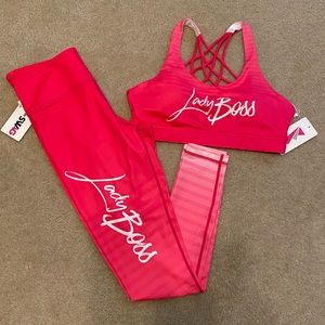 LadyBoss Swag-Pink Leggings and Bra